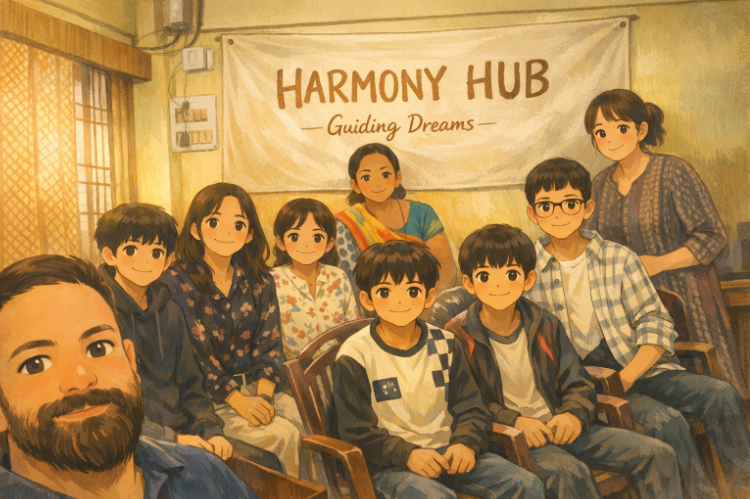 Harmony Hub session with students and facilitators