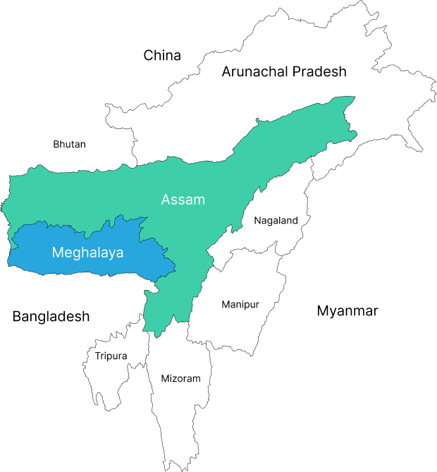 Northeast India Assam and Meghalaya